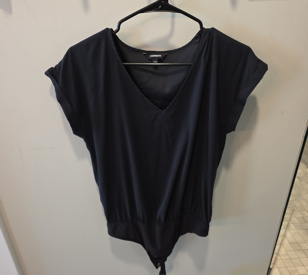 Express Black V-Neck Bodysuit